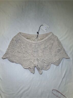 Z Studio Cream Crochet Lace Boho Shorts Size Small